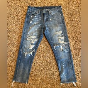 Lucky Brand Distressed Cropped Sienna Slim Boyfriend Jeans